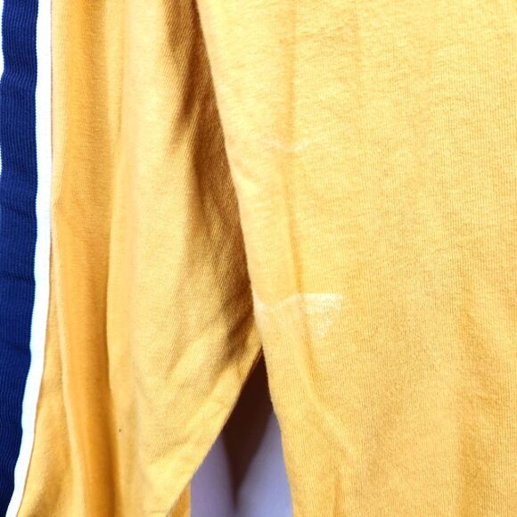 NEW American Eagle Vintage Yellow Long Sleeve Crew Neck Striped Sleeve Tee M - Picture 6 of 6